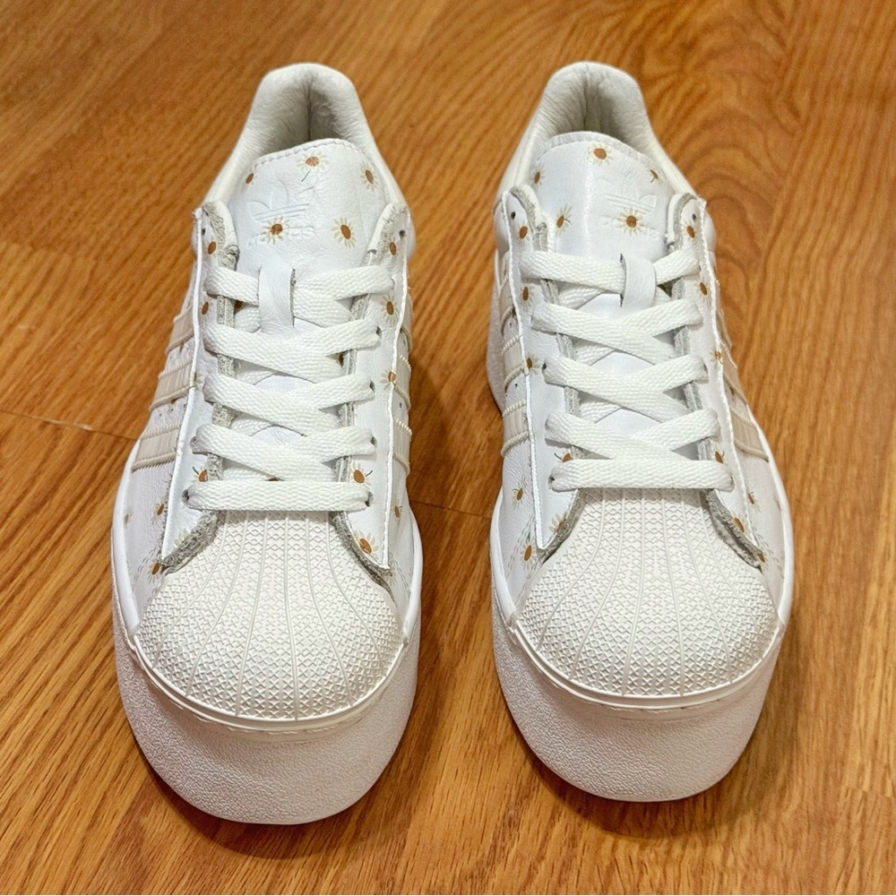 ADIDAS OPENING CEREMONY WHITE LEATHER FLORAL PRINT PLATFORM SNEAKERS SHOES - Picture 3 of 10